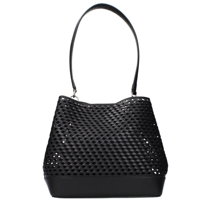 Michael Kors Black Leather Shoulder Bags