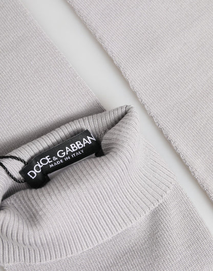 Dolce & Gabbana Gray Virgin Wool Knitted Fingerless Men Gloves