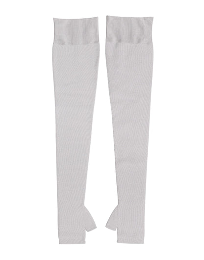 Dolce & Gabbana Gray Virgin Wool Knitted Fingerless Men Gloves