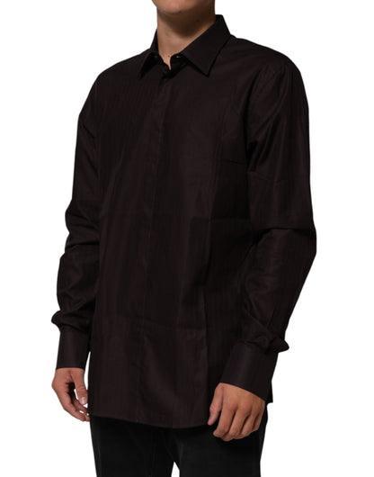 Dolce & Gabbana Brown Cotton LongSleeve MARTINI Dress  Shirt