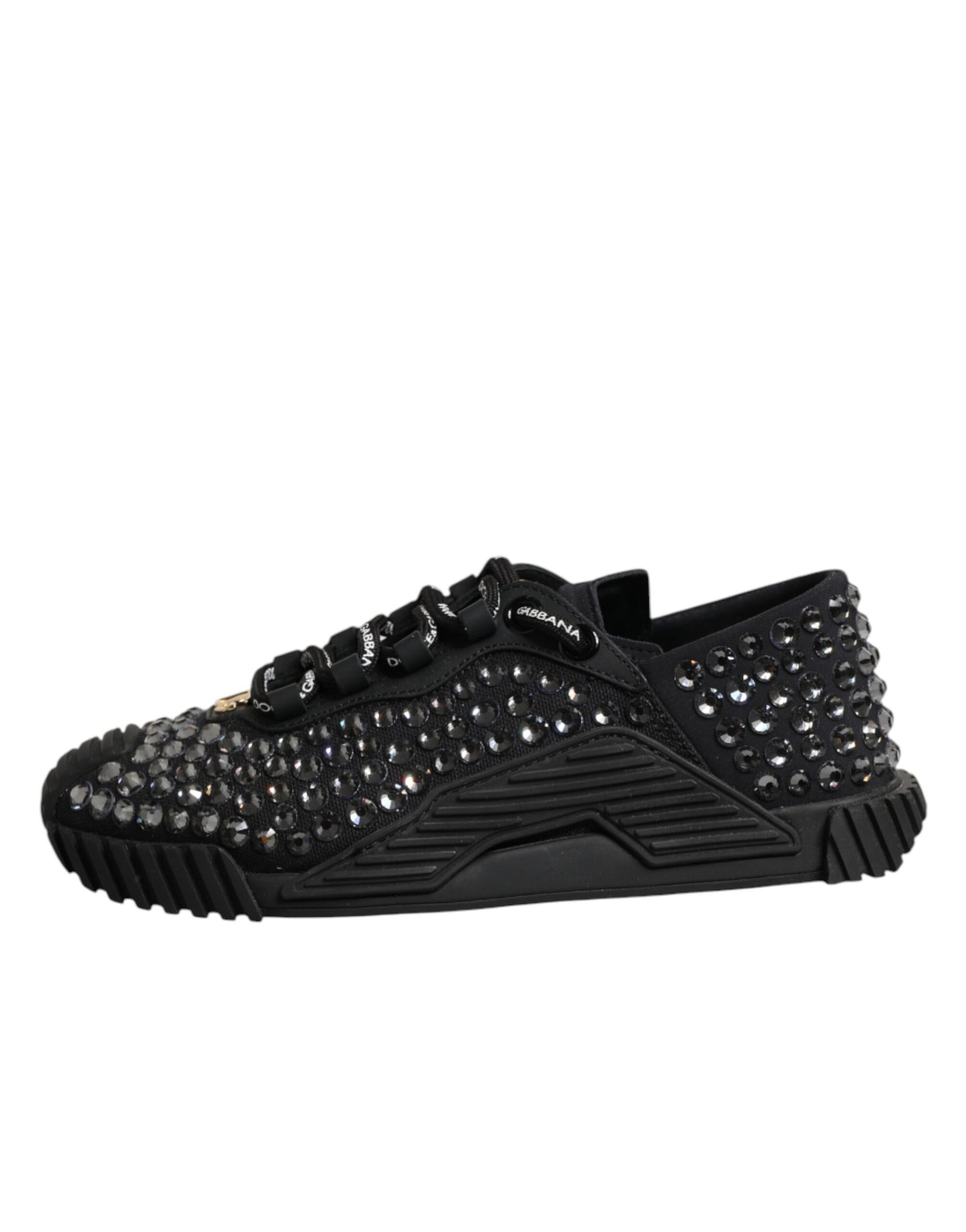 Dolce & Gabbana Shoes Black Embellished Low Top NS1 Sneakers Shoes