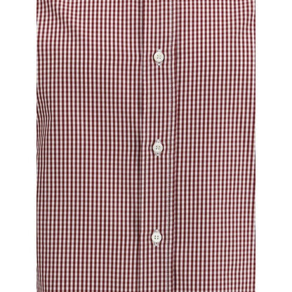 Brunello Cucinelli Red Cotton Pattern Shirt