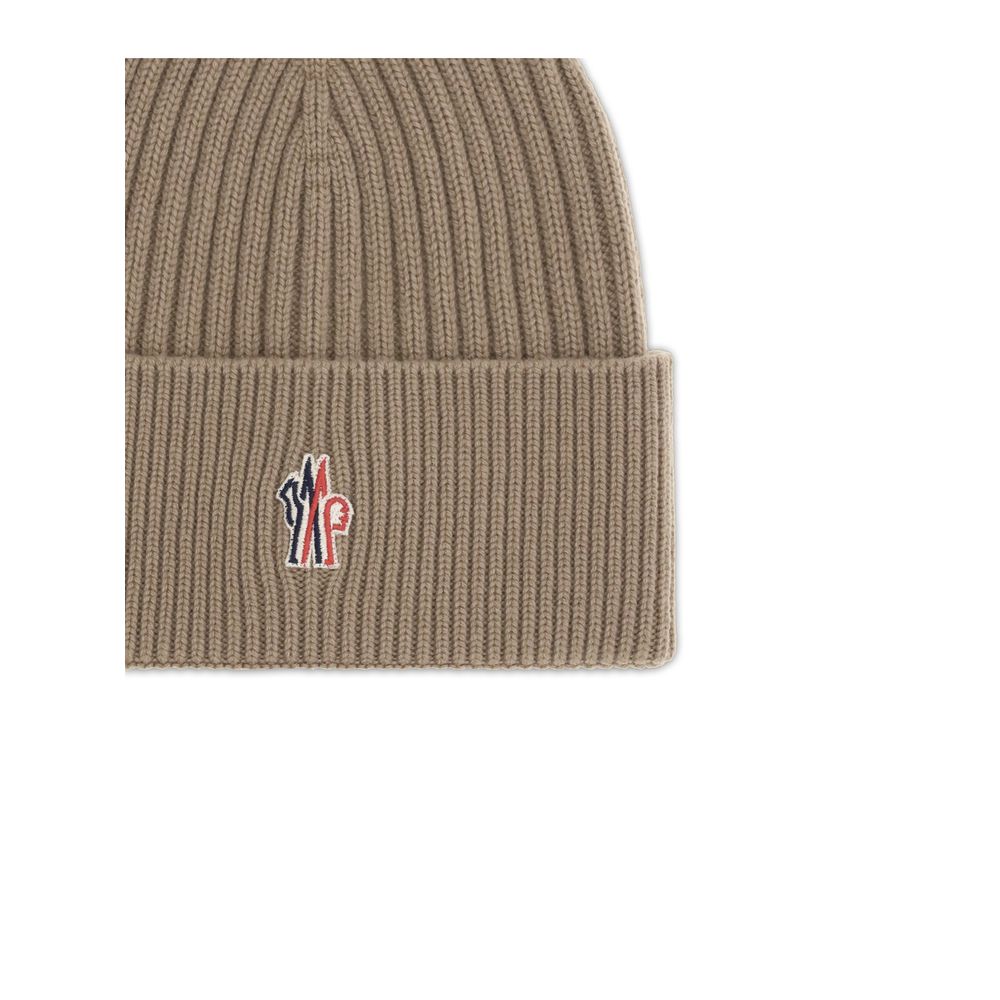 Moncler Grenoble Beige Merino Wool Beanie