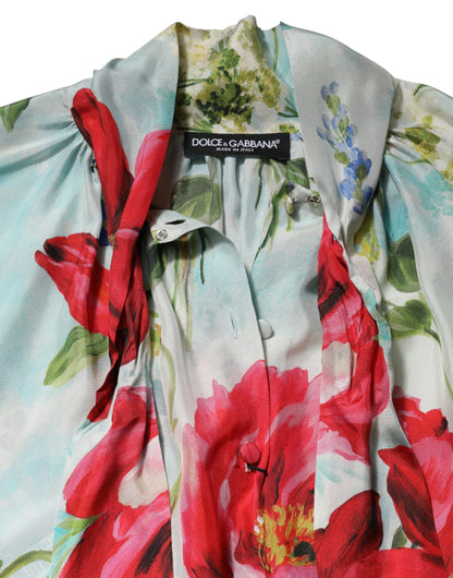 Dolce & Gabbana Multicolor Floral Long Sleeves Blouse Top