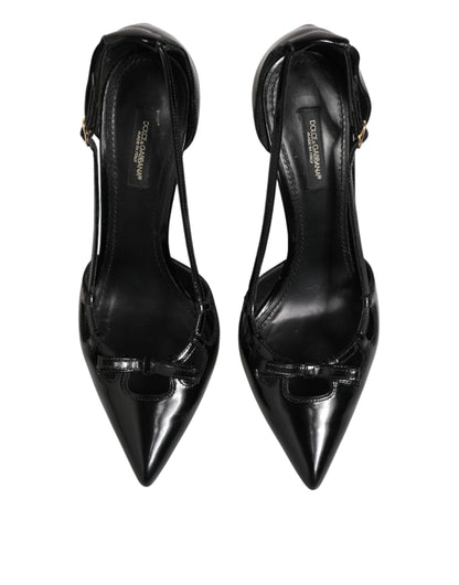 Dolce & Gabbana Black Patent Leather High Heels Pumps Shoes