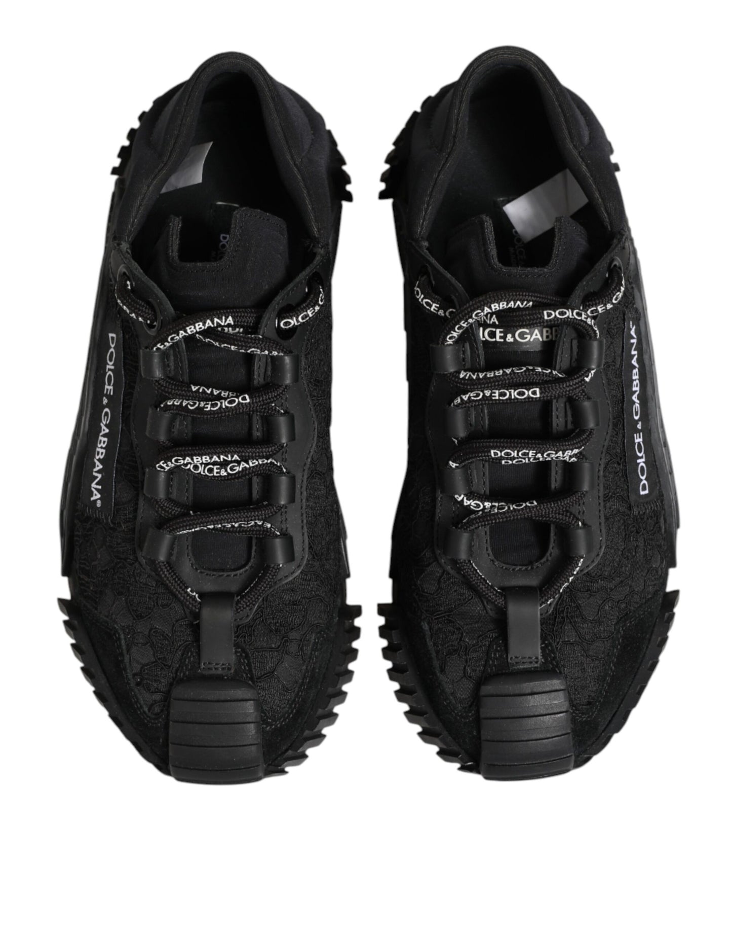 Dolce & Gabbana Black Logo Lace Low Top NS1 Sneakers Shoes