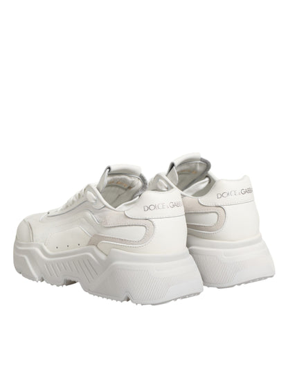 Dolce & Gabbana White Leather Daymaster Low Top Sneakers Shoes
