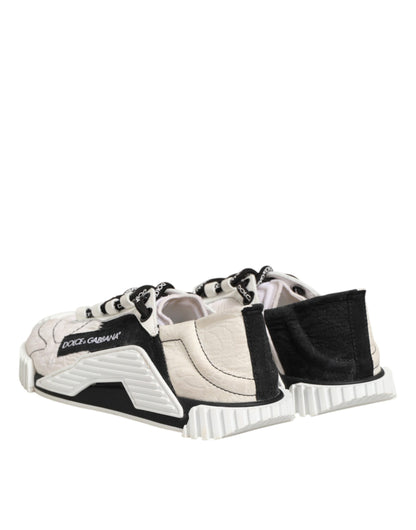 Dolce & Gabbana White Black Leather NS1 Sneaker  Shoes