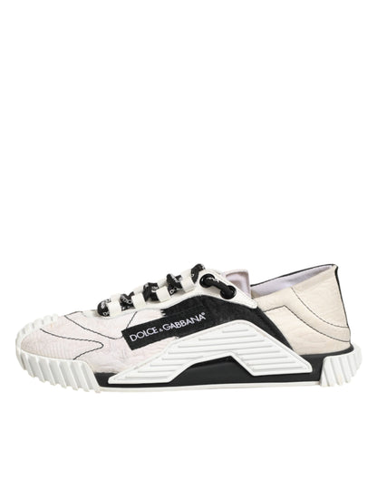 Dolce & Gabbana White Black Leather NS1 Sneaker  Shoes
