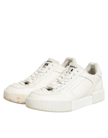 Dolce & Gabbana White Leather MIAMI Low Top Sneakers Shoes