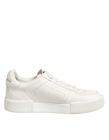 Dolce & Gabbana White Leather MIAMI Low Top Sneakers Shoes