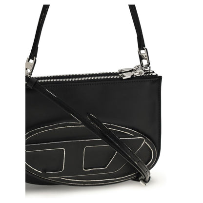 Diesel Black Calf Leather Bos Taurus Shoulder Bag