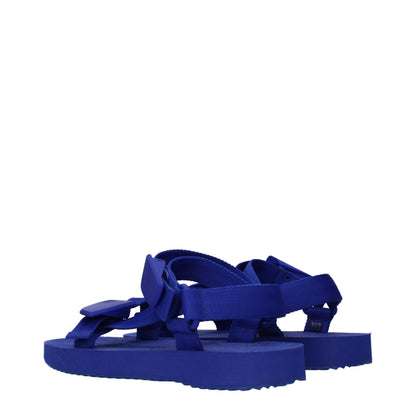 Burberry Blue Fabric Flat Sandals