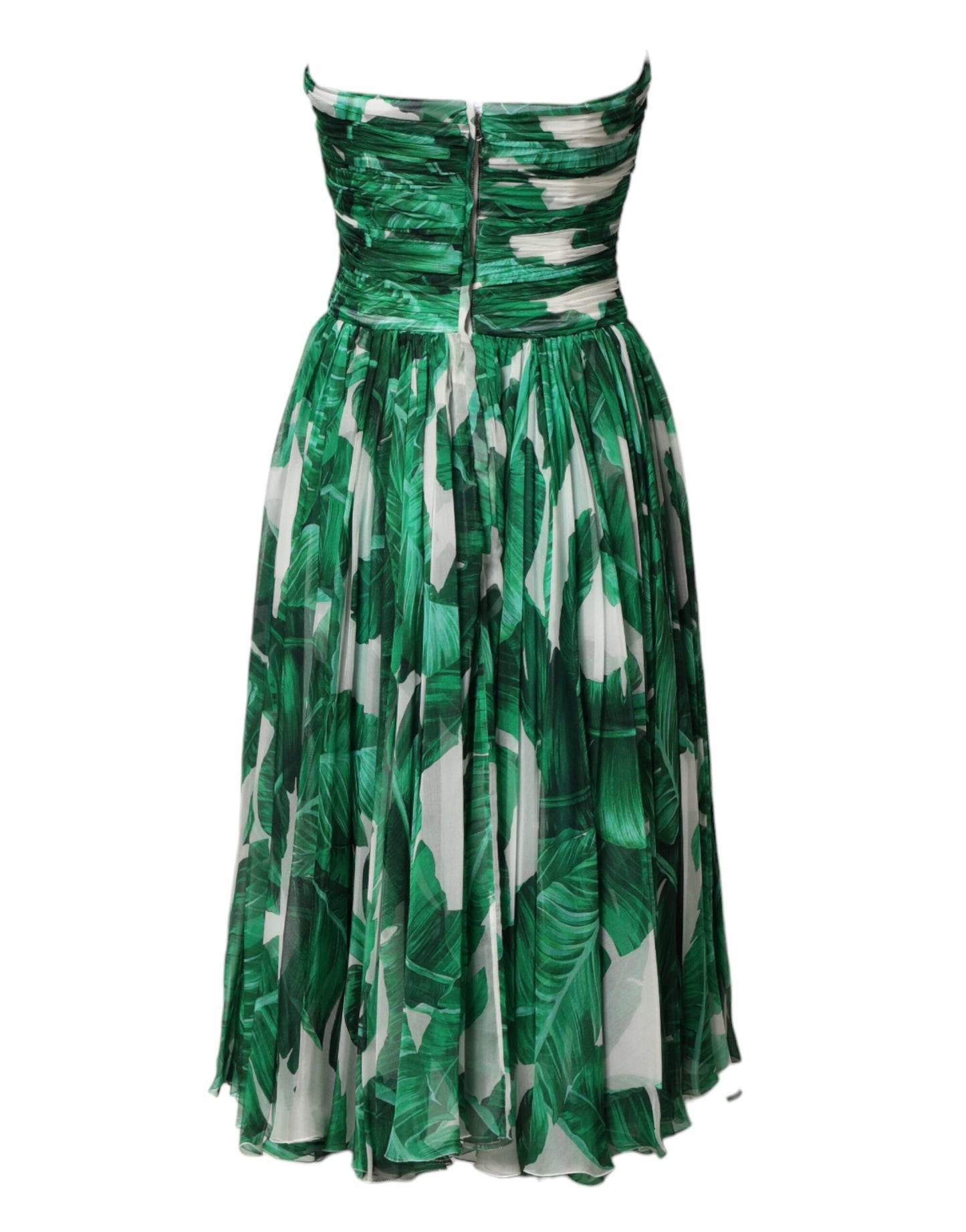 Dolce & Gabbana Green Pineapple Embellished BananaLeaf Dress