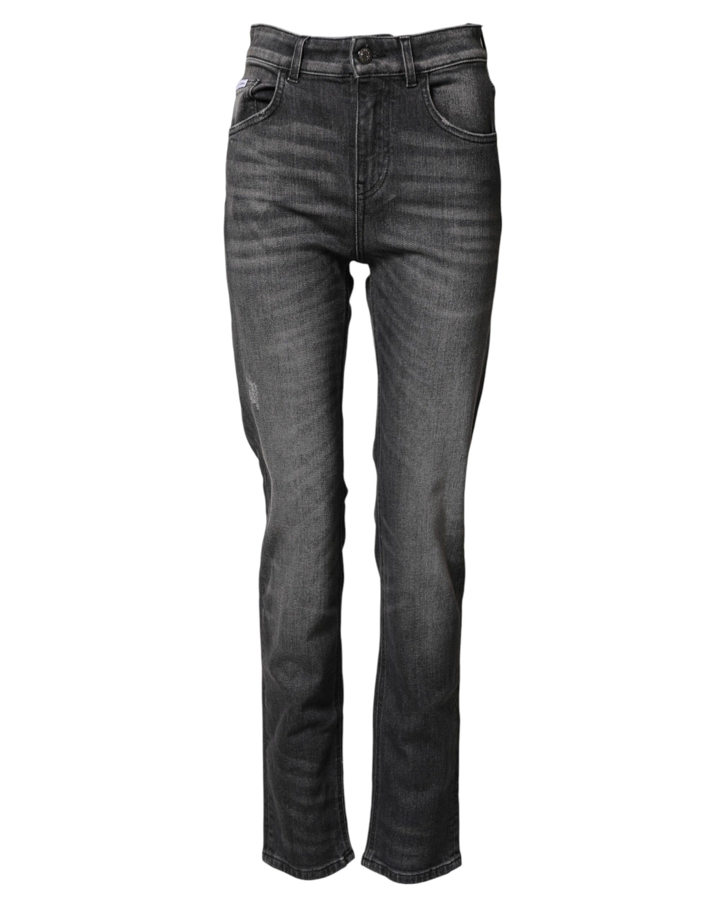 Dolce & Gabbana Gray High Waist Cotton Skinny Denim Jeans