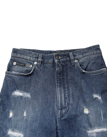 Dolce & Gabbana Blue Distressed Washed Logo GRACE Denim Jeans