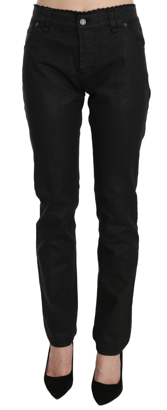 John Galliano Black Mid Waist Skinny Cotton Casual Denim Jeans