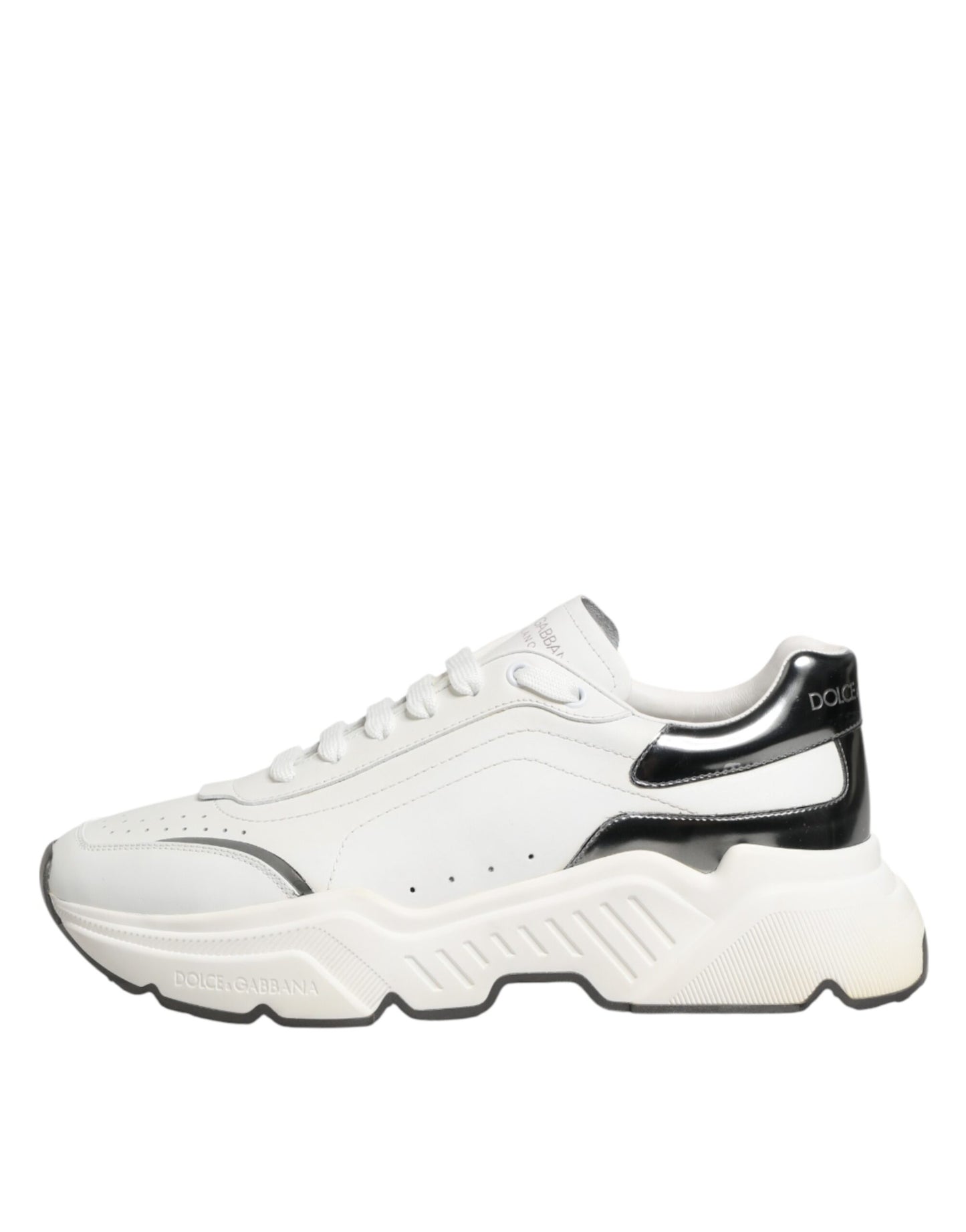 Dolce & Gabbana White Silver Daymaster Low Top Sneakers Shoes