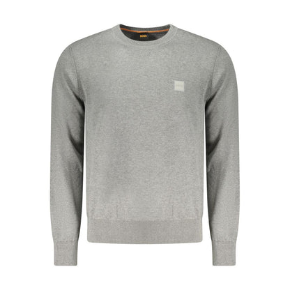 Hugo Boss Gray Cotton Sweater