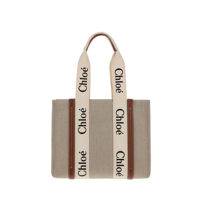 Chloé Beige Linen Handbag