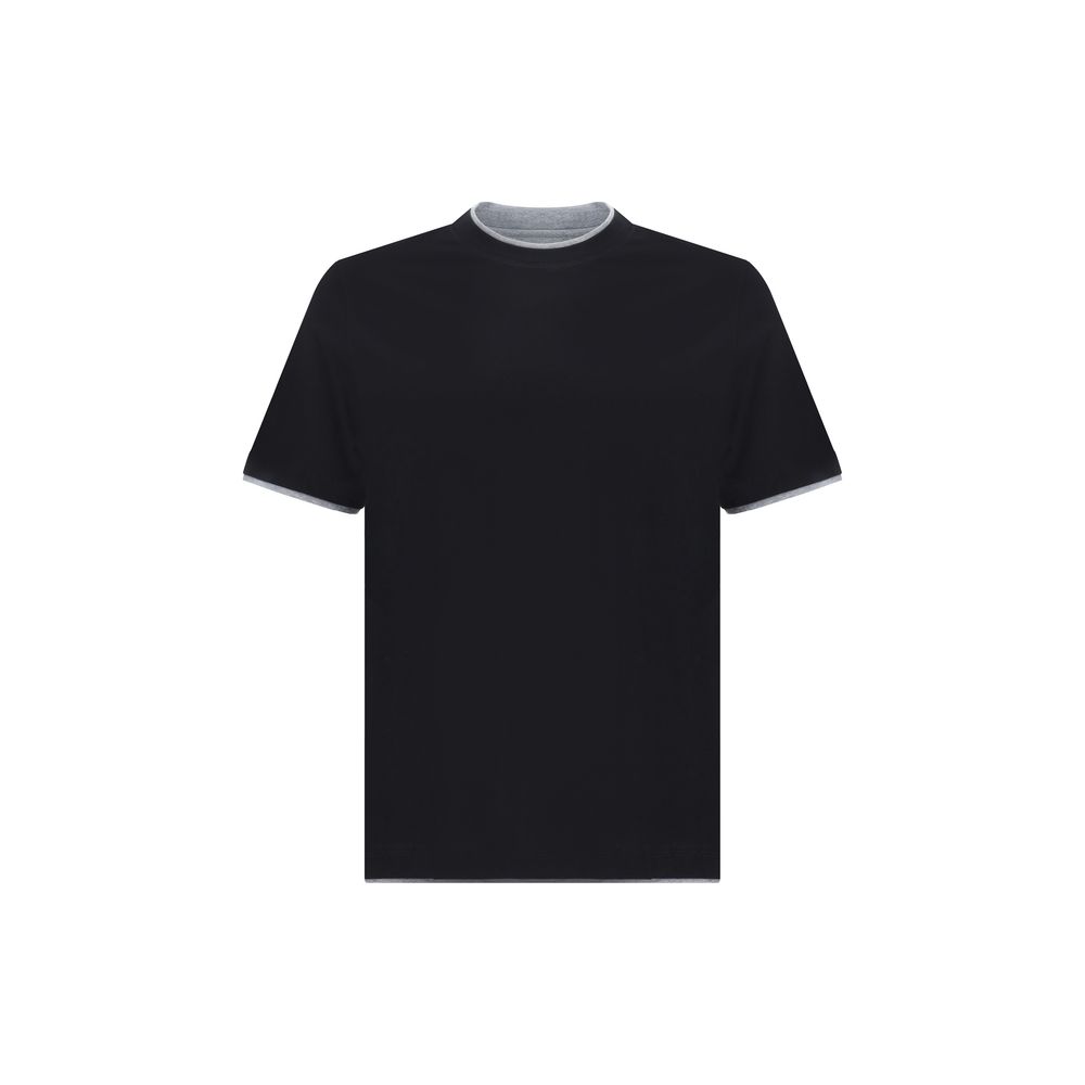 Brunello Cucinelli Black Cotton T-Shirt