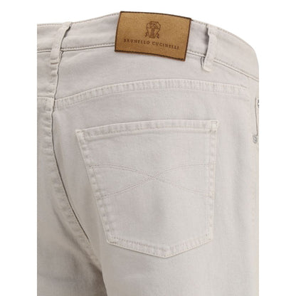 Brunello Cucinelli Beige Cotton Jeans Denim