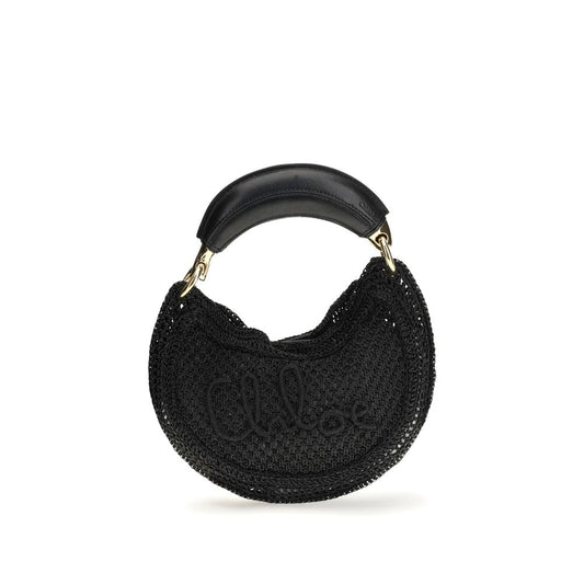 Chloé Black Raffia Shoulder Bag