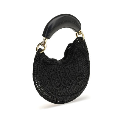 Chloé Black Raffia Shoulder Bag