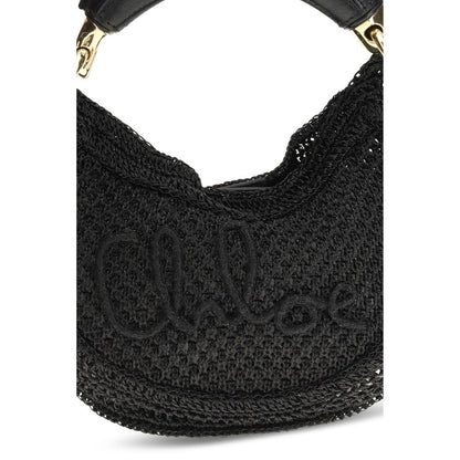 Chloé Black Raffia Shoulder Bag