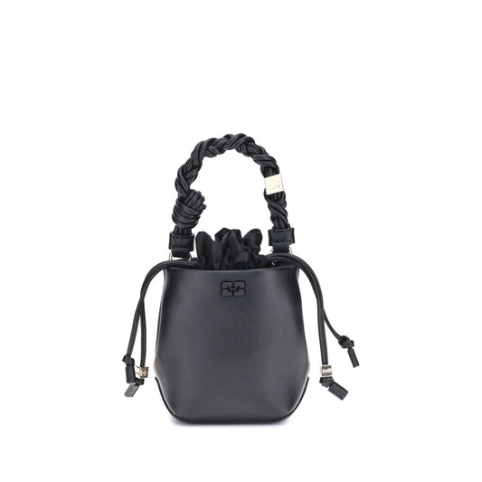 Ganni Black Recycled Leather Backet Bag